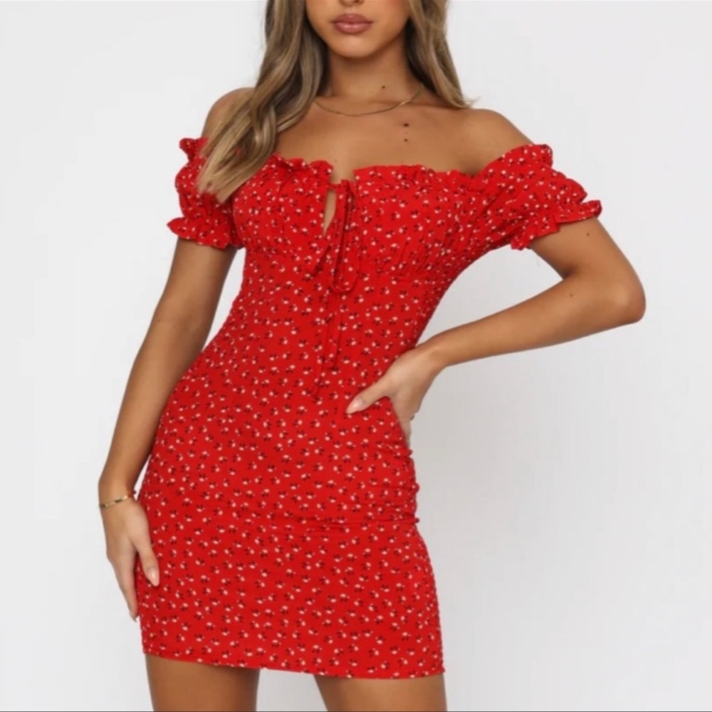 COPY - Princess Polly Gracie Red Floral Mini dress